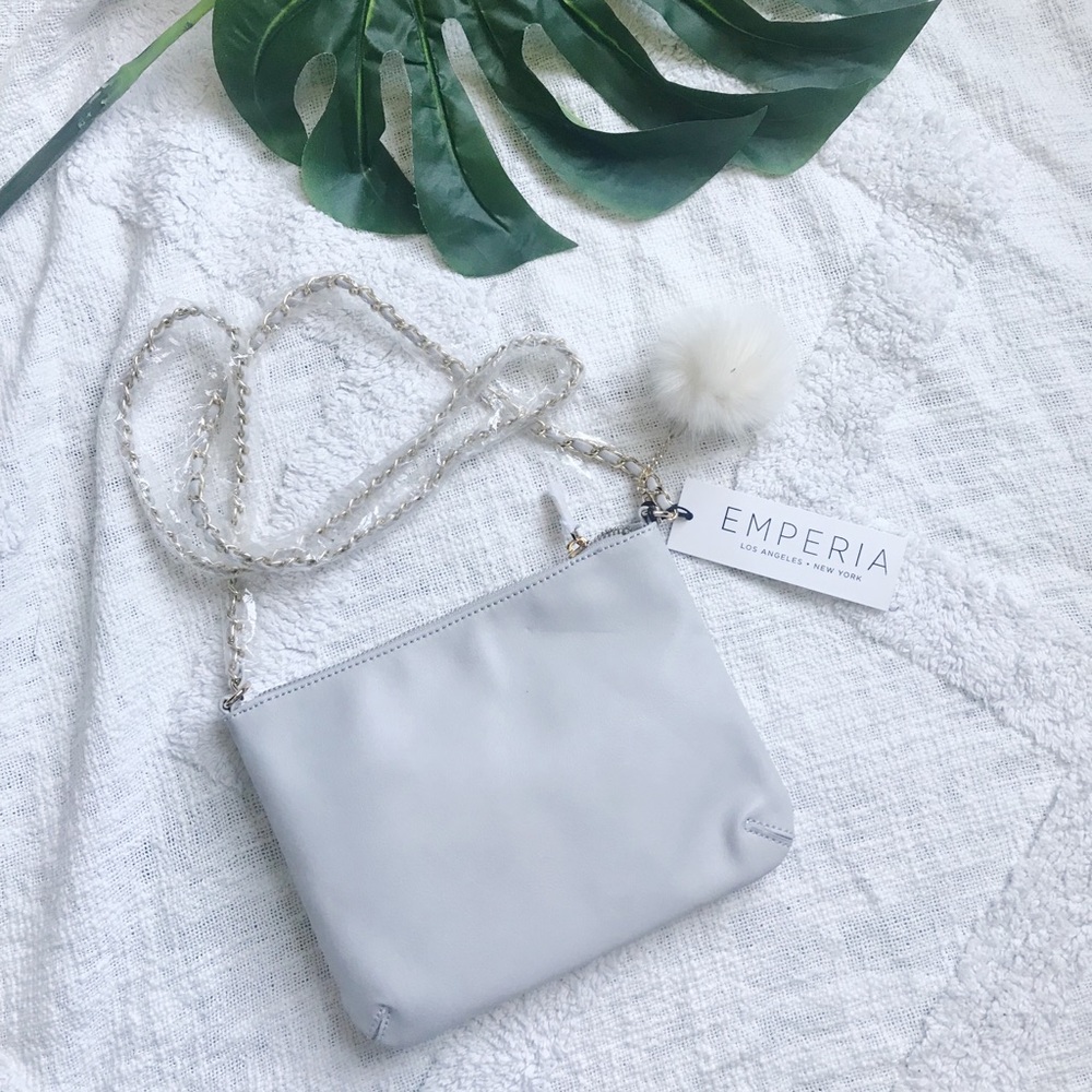 NWT Vegan 🌱 Leather Purse / Clutch with Pom Pom